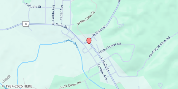 Map showing Norman United Methodist Church at 109 N. Main St., Norman, AR