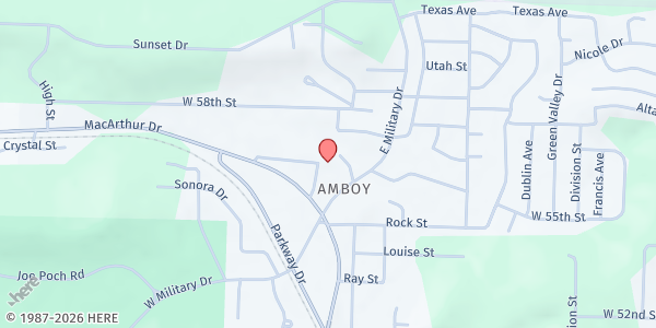 Map showing Amboy Community Food Pantry at 701 W. 47th St., North Little Rock, AR