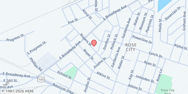 Map showing Berean Disciple Church at 4509 Rogers St., North Little Rock, AR