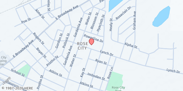 Map showing Calvary Baptist Church at 5025 Lynch Dr., North Little Rock, AR