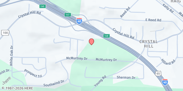 Map showing Crystal Hill Assembly of God at 6722 Mountain Pine Road, North Little Rock, AR