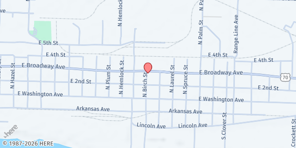 Map showing Firm Foundation Ministries at 2200 E. Broadway St., North Little Rock, AR