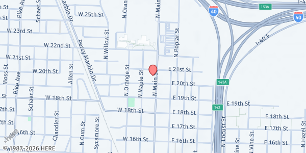 Map showing First Baptist Church- Raven Ministry at 2015 Main St., North Little Rock, AR