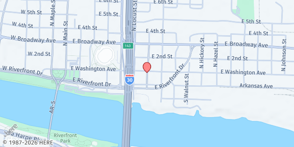 Map showing Friendly Chapel Church of the Nazarene at 116 S. Pine St., North Little Rock, AR