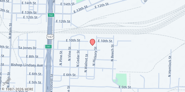 Map showing Grace Hub Inc / Eighth Street Baptist Church at 901 Sa Jones Dr., North Little Rock, AR