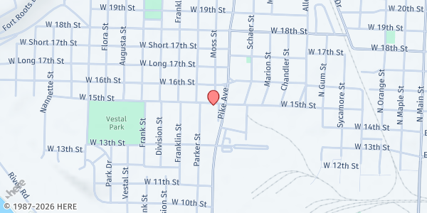Map showing Harvest Interde Ministry at 1423 Moss St., North Little Rock, AR