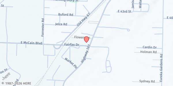 Map showing In Your Hands Ministries at 3905 AR-161, North Little Rock, AR