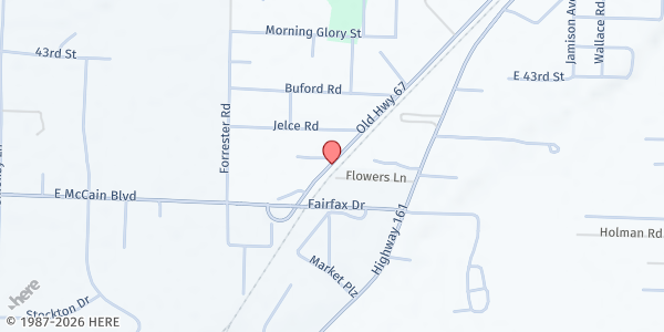 Map showing LAM Foundation at 4003 Roundtop Dr., North Little Rock, AR