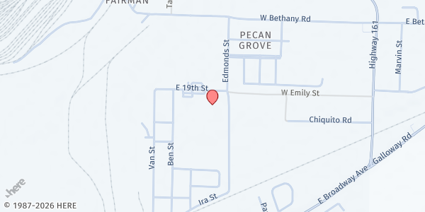 Map showing New Hope BC - NLR at 1821 Edmonds St., North Little Rock, AR