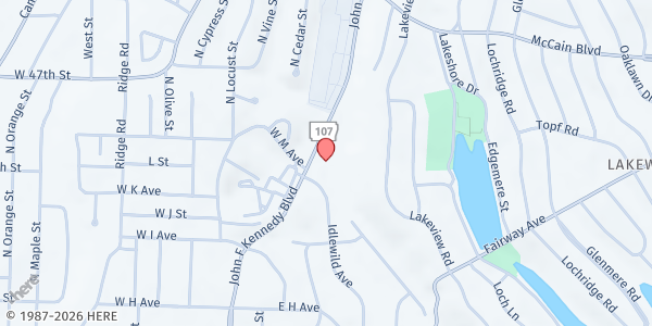 Map showing Park Hill Christian Church Food Pantry at 4400 John F Kennedy Blvd., North Little Rock, AR