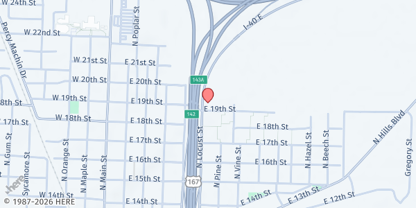 Map showing STEP Inc at 601 E 19th St, North Little Rock, AR