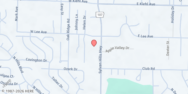 Map showing Sylvan Hills Crisis Corner at 8019 Hwy 107, North Little Rock, AR