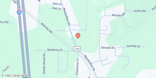 Map showing The Grove Food Pantry - Main Location at 12118 MacArthur Drive, North Little Rock, AR
