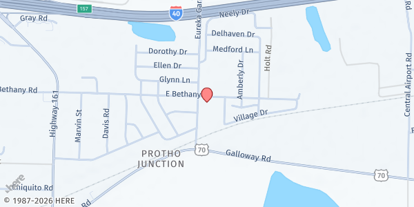 Map showing Unity Bible Baptist Church at 308 Eureka Garden Rd., North Little Rock, AR