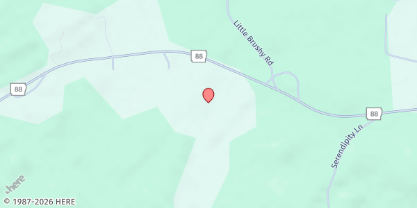 Map showing Loving Touch Ministries at 1945 Highway 88 W., Oden, AR