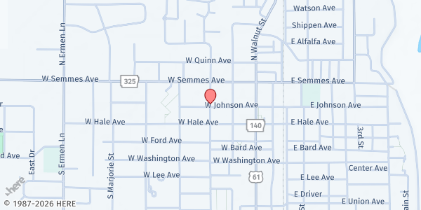 Map showing Broadway Community Food Pantry at 207 N. Elm St., Osceola, AR