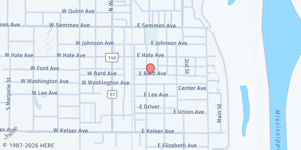 Map showing First United Methodist Church-Osceola at 303 S. Carthon Dr., Osceola, AR