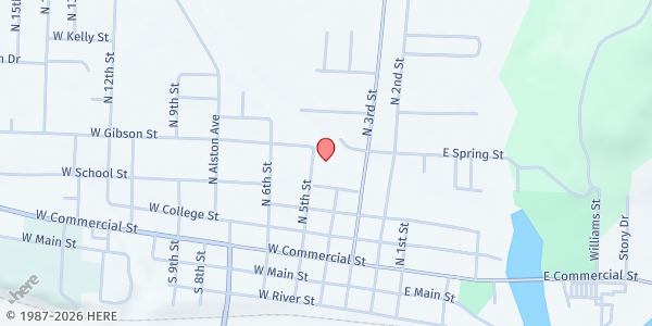 Map showing Franklin County Senior Center (Ozark) at 324 N. 5th St., Ozark, AR