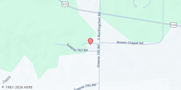 Map showing Brown's Chapel at 3800 S Rockingchair Rd., Paragould, AR