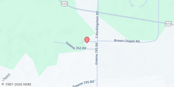 Map showing Brown's Chapel at 3800 S. Rockingchair Rd., Paragould, AR