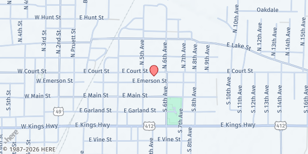Map showing Griffin Memorial FP at 524 E Court St, Paragould, AR