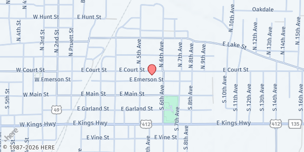 Map showing Griffin Memorial United Methodist Church at 524 E. Court St., Paragould, AR