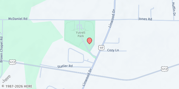 Map showing Paragould Community Center at 3404 Linwood Dr, Paragould, AR