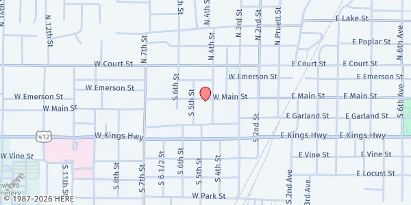 Map showing The Witt House at 501 W. Garland St., Paragould, AR