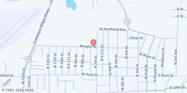 Map showing West View Baptist Church - Food Distribution Center at 701 W Morgan St, Paragould, AR