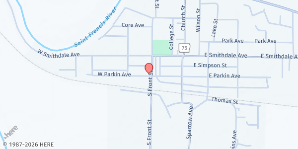 Map showing Ar Care - Parkin at Front Street, Parkin, AR