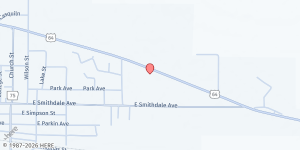 Map showing ARcare- Parkin at 5787 US-64, Parkin, AR