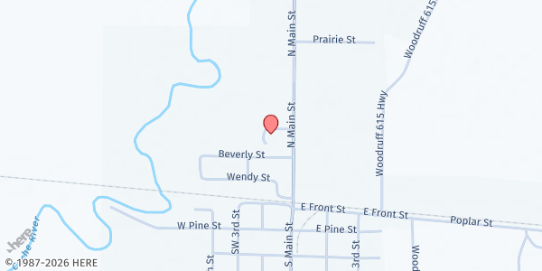 Map showing Woodruff County Senior Center at 303 W. Cache St., Patterson, AR
