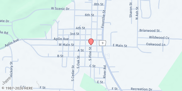 Map showing Partners For Progress at 1115 Alpin Rd., Perryville, AR