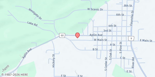 Map showing Partners for Progress at 1115 Aplin Ave, Perryville, AR