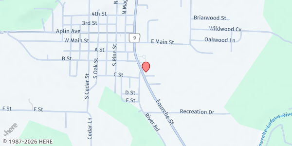 Map showing Perryville United Methodist Church at 123 Cross St, Perryville, AR