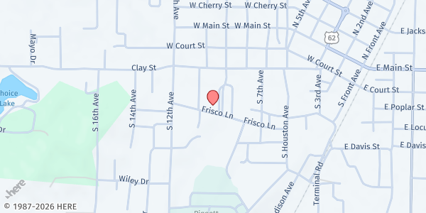 Map showing 1st General Baptist Church W.I.N.G.S. at 485 W Horseshoe Drive, Piggott, AR