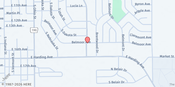 Map showing East Side Baptist Church at 1605 S. Wisconsin St., Pine Bluff, AR