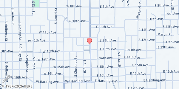 Map showing House of Bread at 1501 W. 2nd Ave., Pine Bluff, AR