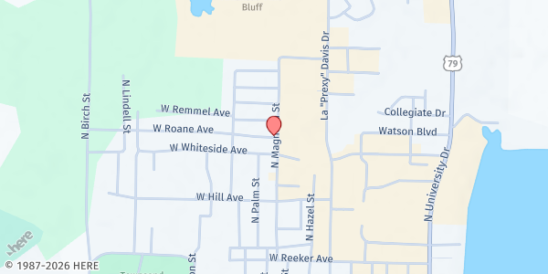 Map showing Ministry New Bethel Outreach at 1320 N. Magnolia St., Pine Bluff, AR