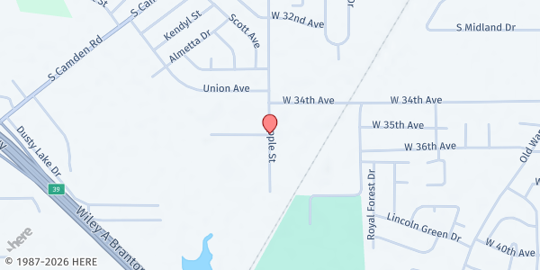 Map showing Parenting Resource Agency at 3501 S. Apple St., Pine Bluff, AR