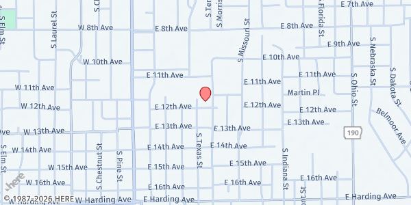 Map showing Salvation Army - Pine Bluff at 501 E. 12th Ave., Pine Bluff, AR
