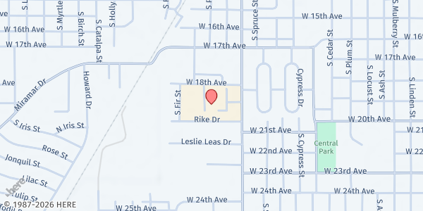 Map showing Southeast Arkansas College Foundation - SEARK at 1900 Hazel St., Pine Bluff, AR
