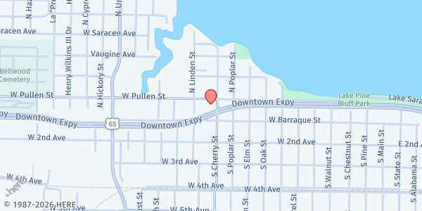 Map showing St John AME Church at 1117 West Pullen St, Pine Bluff, AR