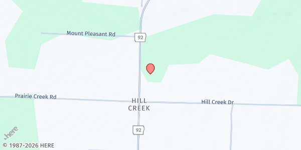 Map showing Mt Pleasant Missionary Baptist Church at 896 Hwy 92, Plumerville, AR