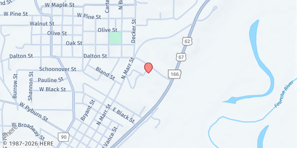 Map showing Pocahontas Community Center at 300 Geneva Dr., Pocahontas, AR