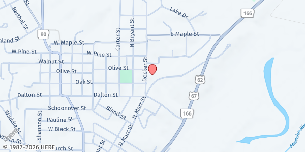 Map showing Trinity Fellowship at 1302 Decker St, Pocahontas, AR