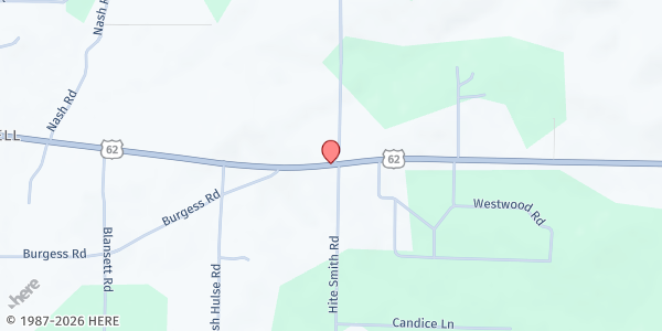 Map showing West Ridge Church of Christ at 3954 US-62 W, Pocahontas, AR