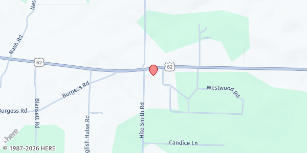 Map showing West Ridge Church of Christ at 3954 US-62 W, Pocahontas, AR