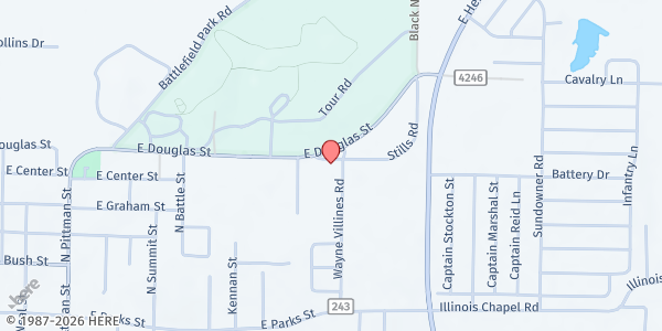 Map showing Life Ministries at 881 Stills Rd, Prairie Grove, AR
