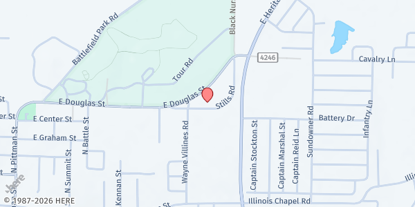 Map showing Life Ministries - Prairie Grove at 881 Sills Rd., Prairie Grove, AR